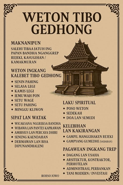 Rahasia Weton Tibo Gedhong Ajian  Doa Jawa - Image 1